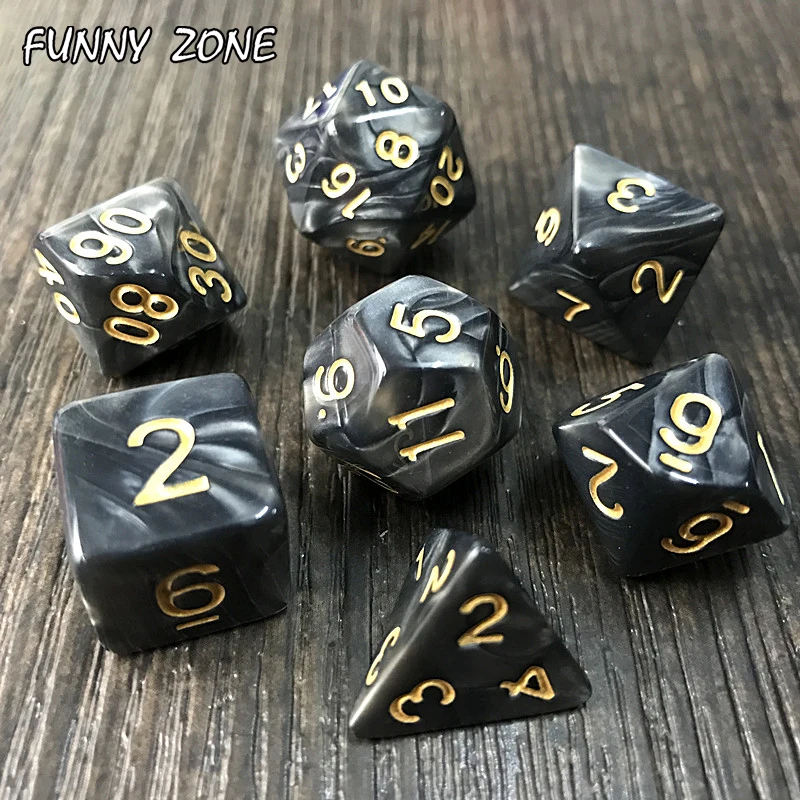 7 шт./компл. RPG игральные кости для подземелий драконы D4 D20 многогранные игры