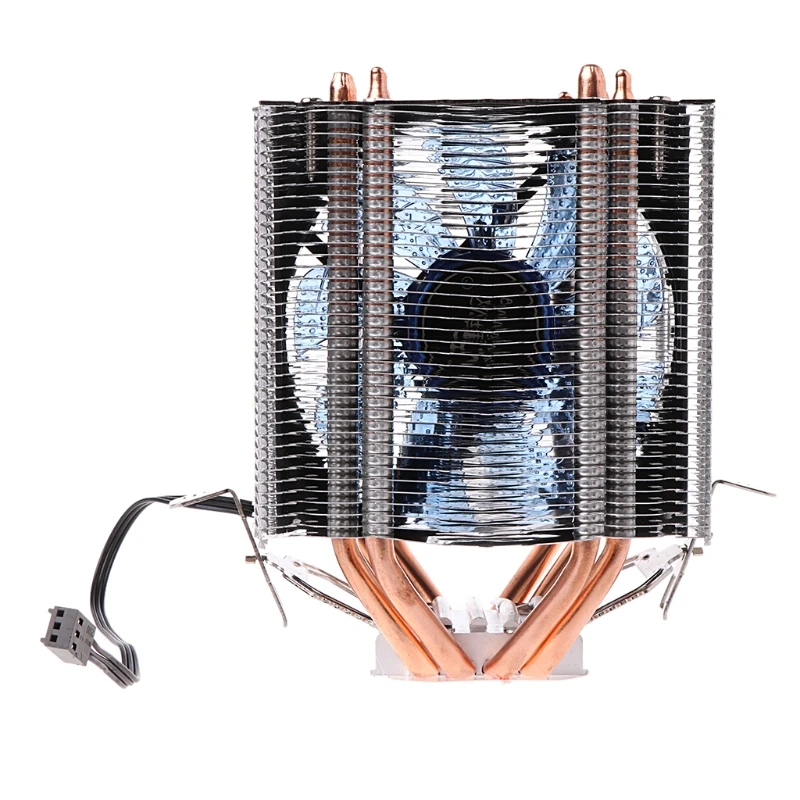 

4 Heatpipe 130W Red CPU Cooler 3-Pin Fan Heatsink For Intel LGA1156 AMD AM2 754