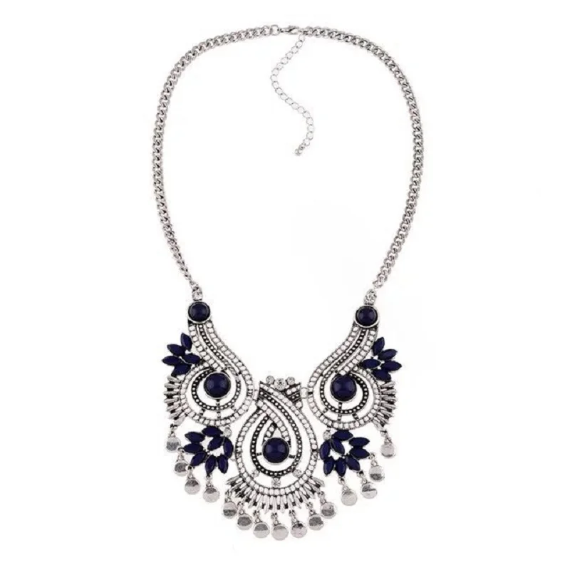 Женское длинное ожерелье в стиле бохо с кисточками и подвесками из смолы