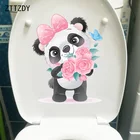 ZTTZDY 20,3 см  25,8 см творческий мультфильм панда WC Туалет украшения дома настенные наклейки T2-1029