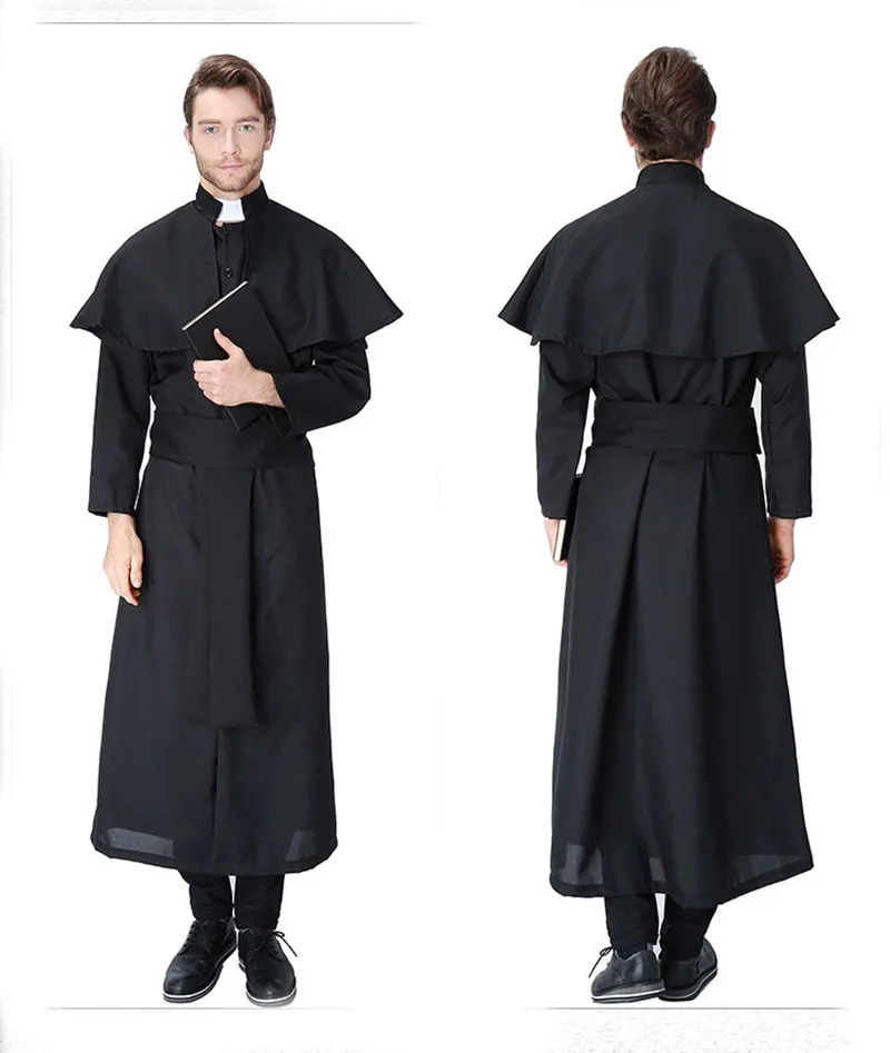 Для взрослых мужчин Хэллоуин церковный человек церковное строение черное платье