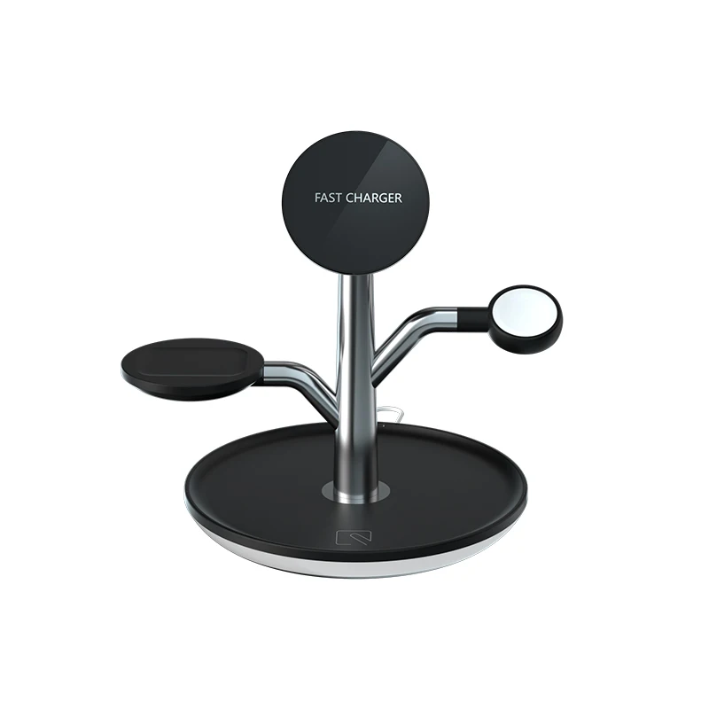 

Portable 3 In 1 Magnetic Wireless Charger 15W Fast Charging Station For IPhone 12 Pro Max Mini For Apple Watch 6 5 Charging Dock