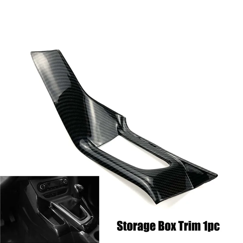 Storage box trim Для Ford Focus 3 2012- полностью внутренняя наклейка из углеродного волокна наклейка крышка ручка вентиляционная консоль панель Корпус чехол Аксессуары - Название цвета: Storage box trim