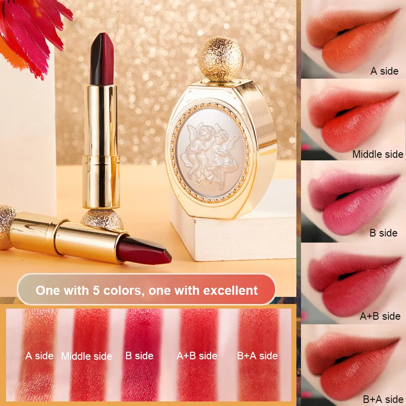 

5 In1 Lipstick Lip Mud Matte Moisturizing Long-lasting Waterproof Lip Glaze Silky Multicolor Lipstick Beauty Makeup TSLM1