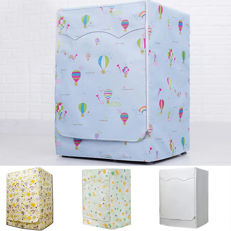 

Washing Machine Covers Sunscreen Dust Proof Cover Waterproof Case Washing Machine Protective Dust Jacket Front Top Zipper Open