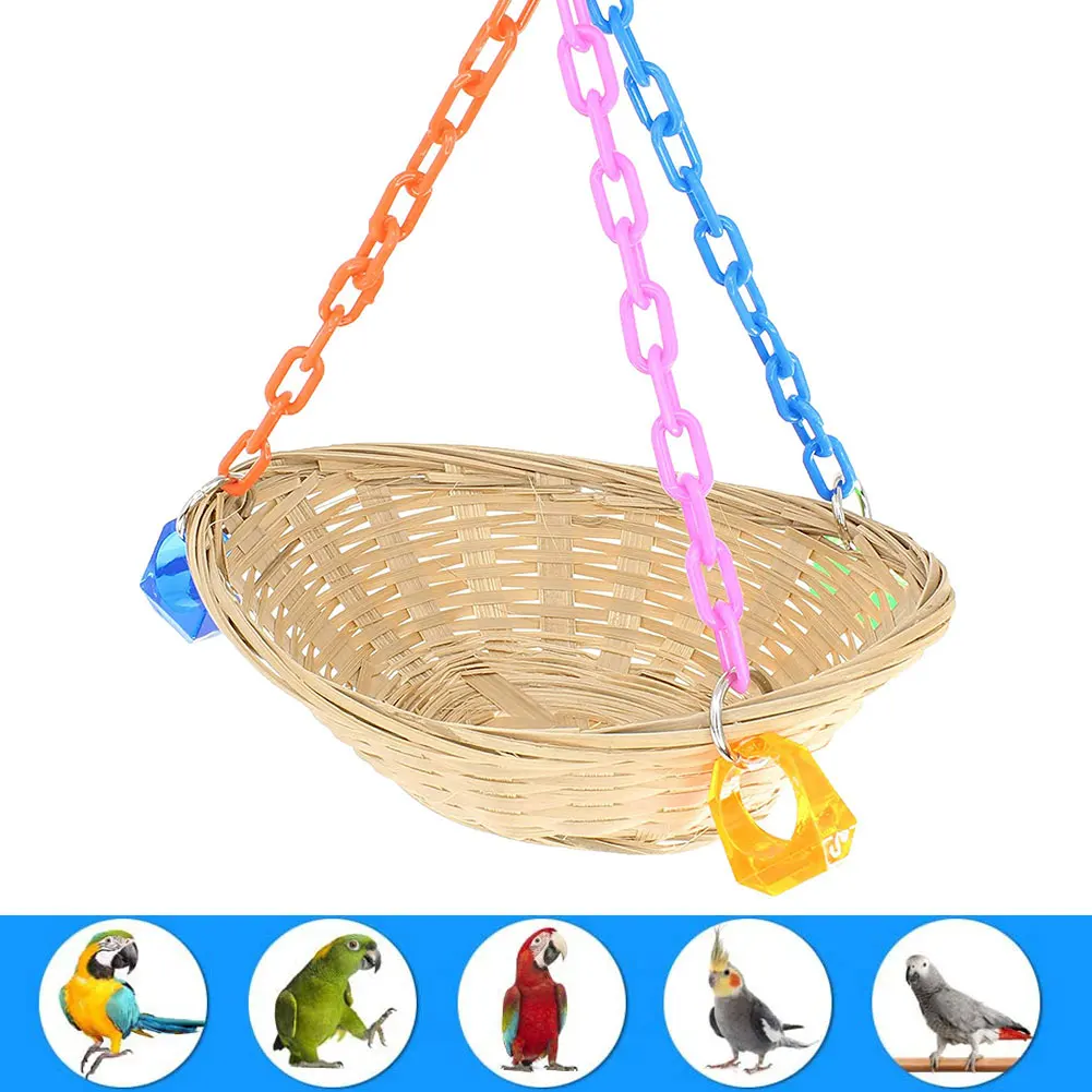 

Pet Birds Cages Swing Parrot Swing Nest Toys Safe Reusable Birds Hanging Toy Squirrel Parrot Nests Accessories Pet Bird Supplies