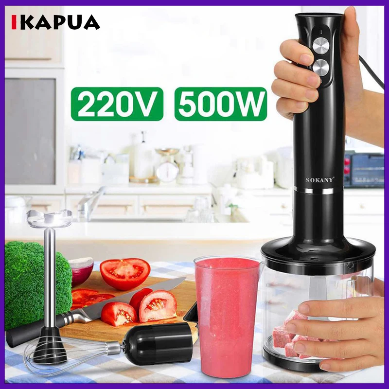 

4 в 1 Многофункциональный 500 Вт Электрический ручной блендер кухонный комбайн Миксер с венчиком для яиц соковыжималка мясорубка