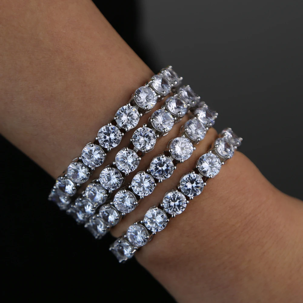 high quality 8mm CZ Tennis Chain Iced Out Zircon Bracelet Hiphop Link Fashion Punk Choker Bling Charms Jewelry new | Украшения и