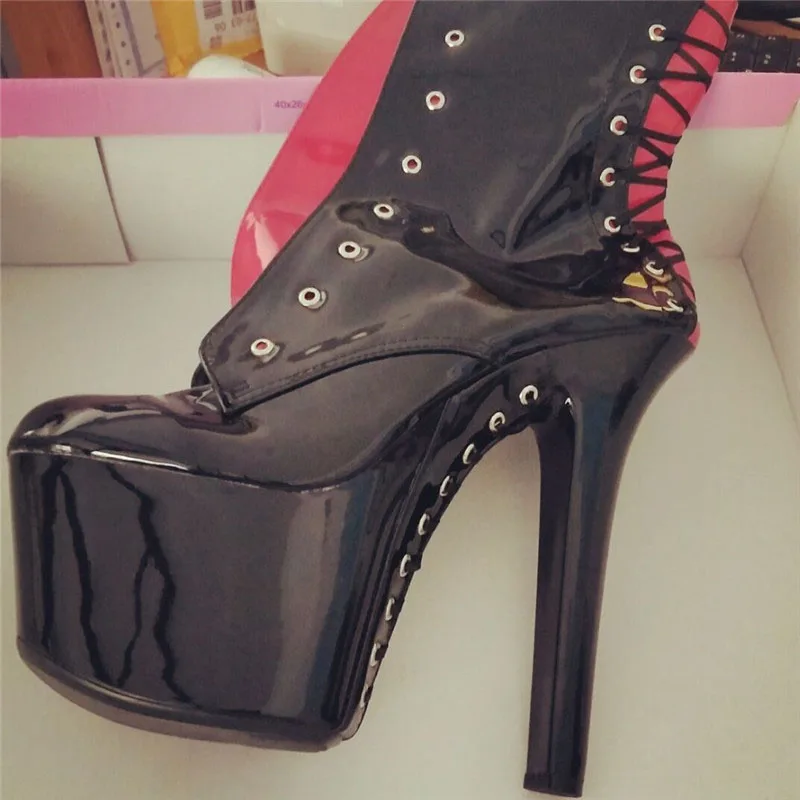 LAIJIANJINXIA 15CM 17-20CM High Heels Bride's Wedding Women Nightclub Dancing Shoes Formal Platform Banquet Dress Ankle Boots