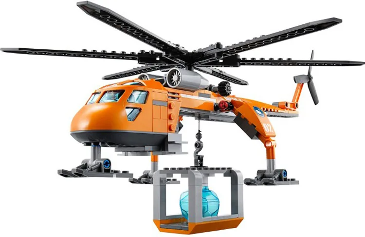 BELA 10439 60034 City Arctic HelicraneED строительные блоки вертолет кран самолёт модели блоков