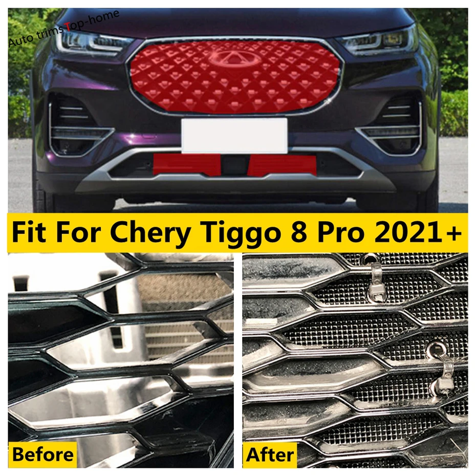 

For Chery Tiggo 8 Pro 2021 2022 Front Middle Insect Screening Mesh Grille Insert Net Anti-mosquito Dust Cover Trim Accessories