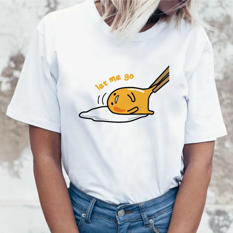 

Japanese Harajuku Cute Gudetama Lazy Egg Yolk funny t shirt men Cotton Kawaii cartoon print tshirt novelty female t-shirt tops