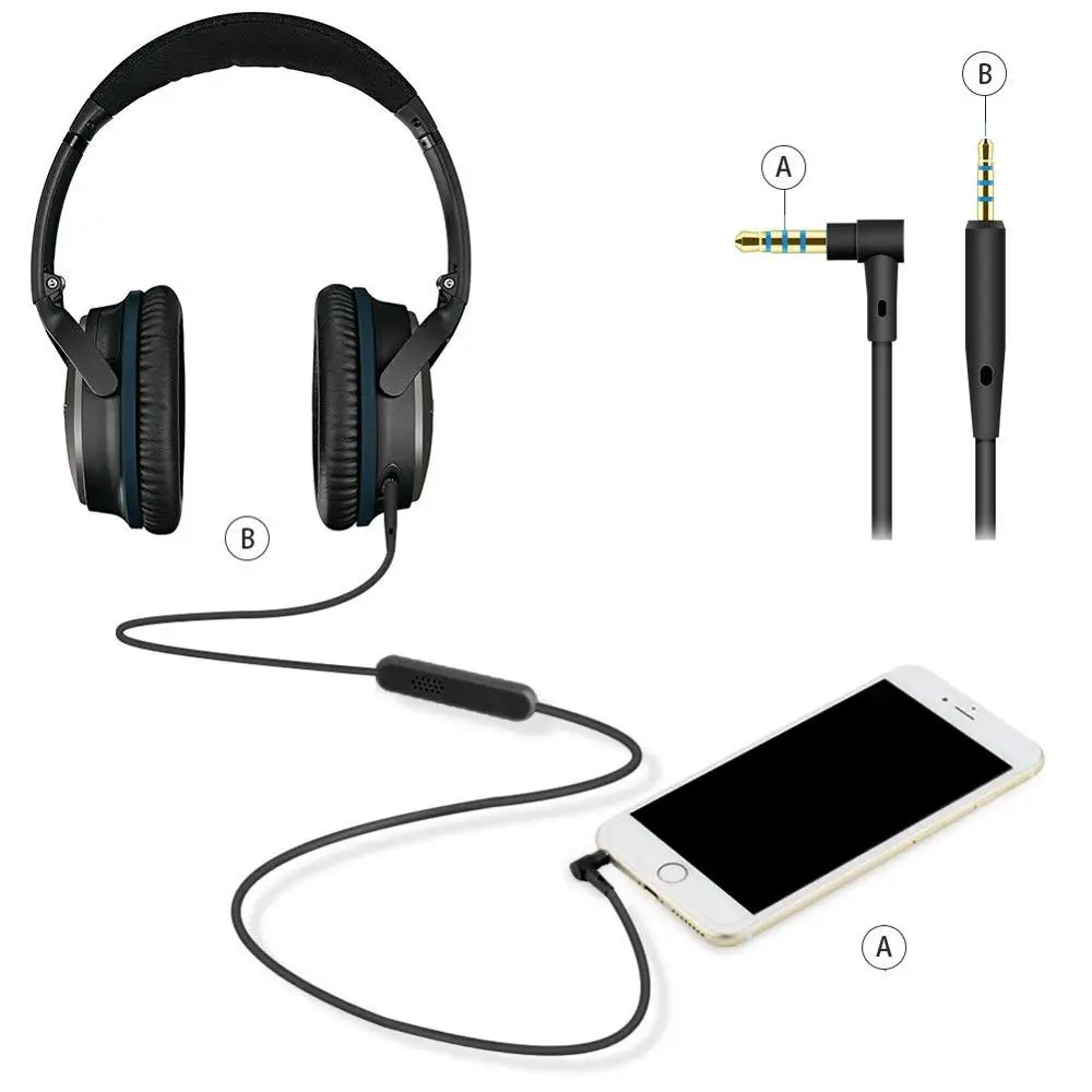 Замена Sereo аудио кабель удлинитель музыкальный шнур для Bose QuietComfort тихий Comofort QC 25 35