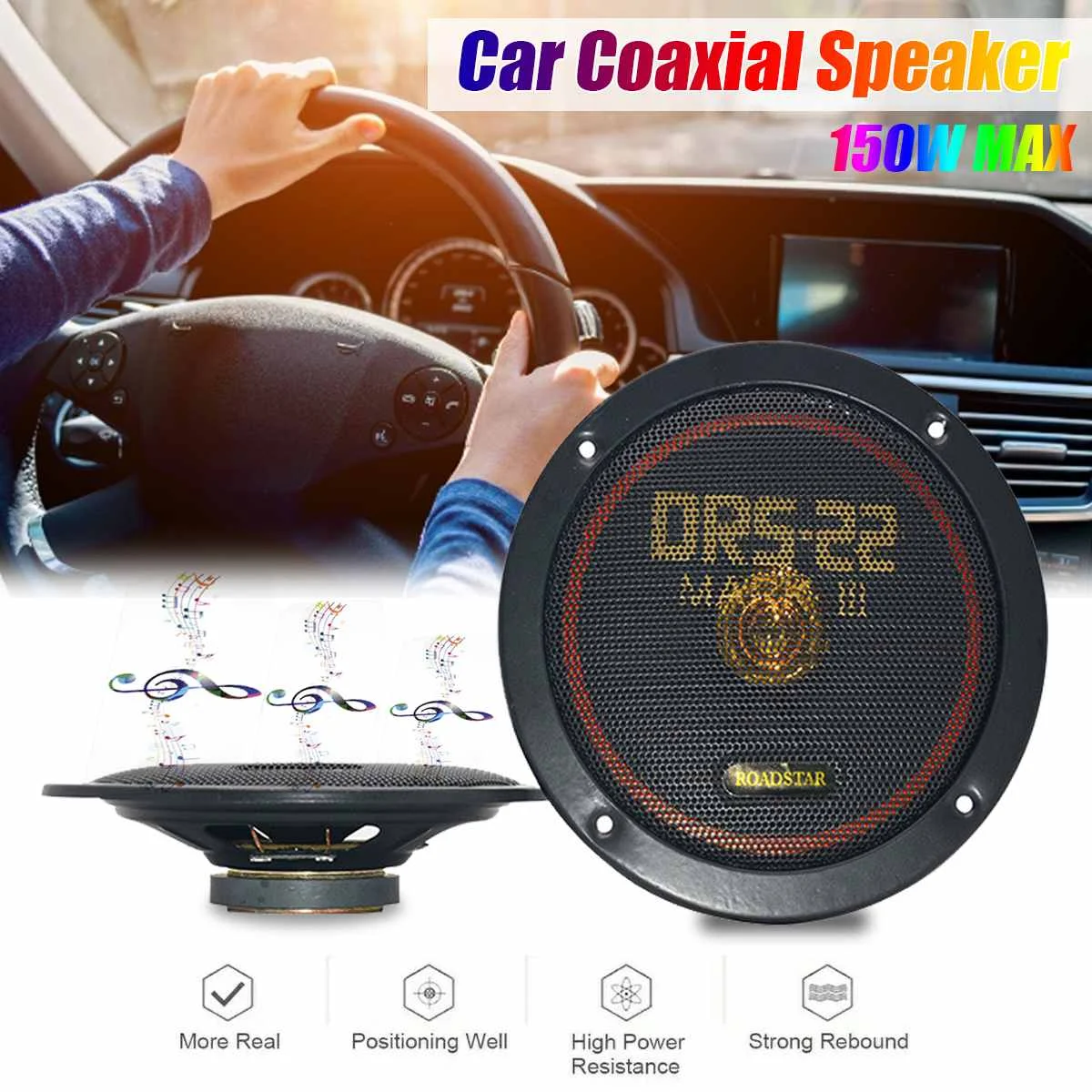 2PCS 6.5 Inch 150W 12V Car Coaxial Speaker Vehicle Door Auto Music Stereo Full Range Frequency Hifi Speakers Non-destructive | Автомобили