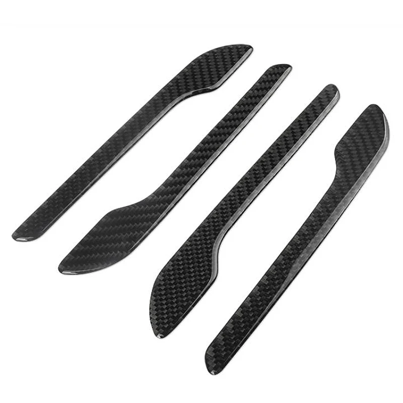 4Pcs/Set Carbon Fiber Side Door Handle Cover Trim Fit for Tesla Model 3/Y 2017-2019 | Автомобили и мотоциклы