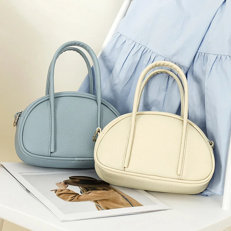 Brand Luxury Soft PU Leather Handbags Women Bags Circular Designer Top-handle Bag Female Shoulder Crossbody Bags Ladies Purse