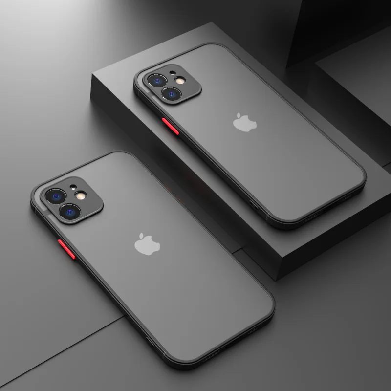 

Роскошный силиконовый ударопрочный матовый чехол для телефона iPhone 11 12 Pro Max Mini X XS XR 7 8 Plus SE 2020 Ультратонкий Прозрачный чехол
