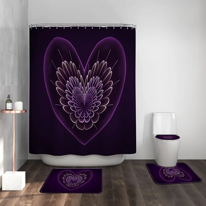 С рисунком в виде надписи &quotлюбовь&quot под дерево Ванная комната Шторы комплект