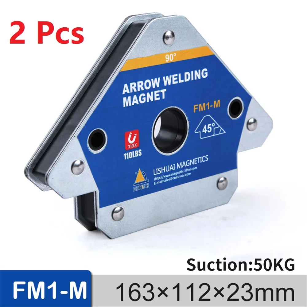 

2PCS Magnetic Welding Holders Angle Soldering Arrow Positioner Fixture Ferrite Auxiliary Locator Tools 110LBS FM1-M