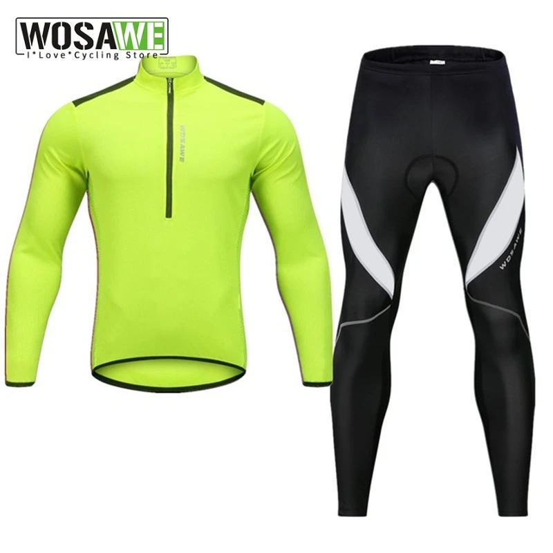

WOSAWE Men Ropa Ciclismo Racing Bike Jersey Cycling Jerseys Bicycle Long Sleeves MTB Shirts Half Zipper Cycle Clothing