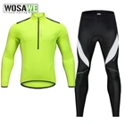WOSAWE Мужская одежда для велоспорта, гоночная велосипедная Джерси, велосипедные Джерси с длинным рукавом, горные рубашки, полумолния, велосипедная одежда