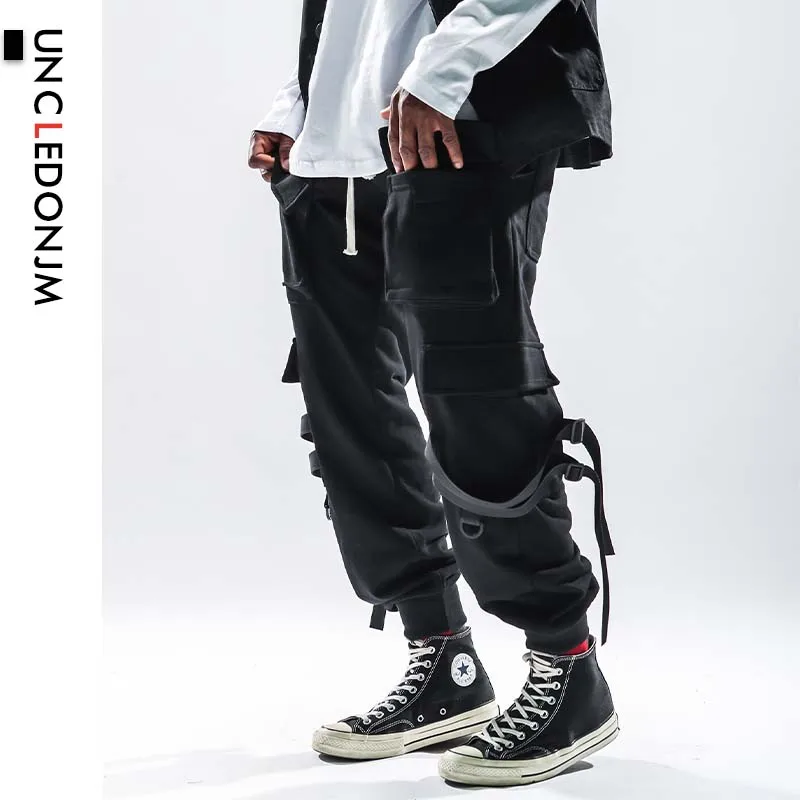 UNCLEDONJM мужские спортивные брюки с карманами и несколькими лентами Модные