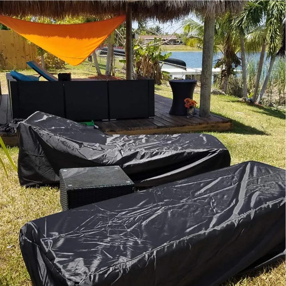 

Garden Sun Lounger Cover Sunbed Cover Outdoor Patio Waterproof UV Protective Cover Patio Tear-Resistant Furniture Chair Covers