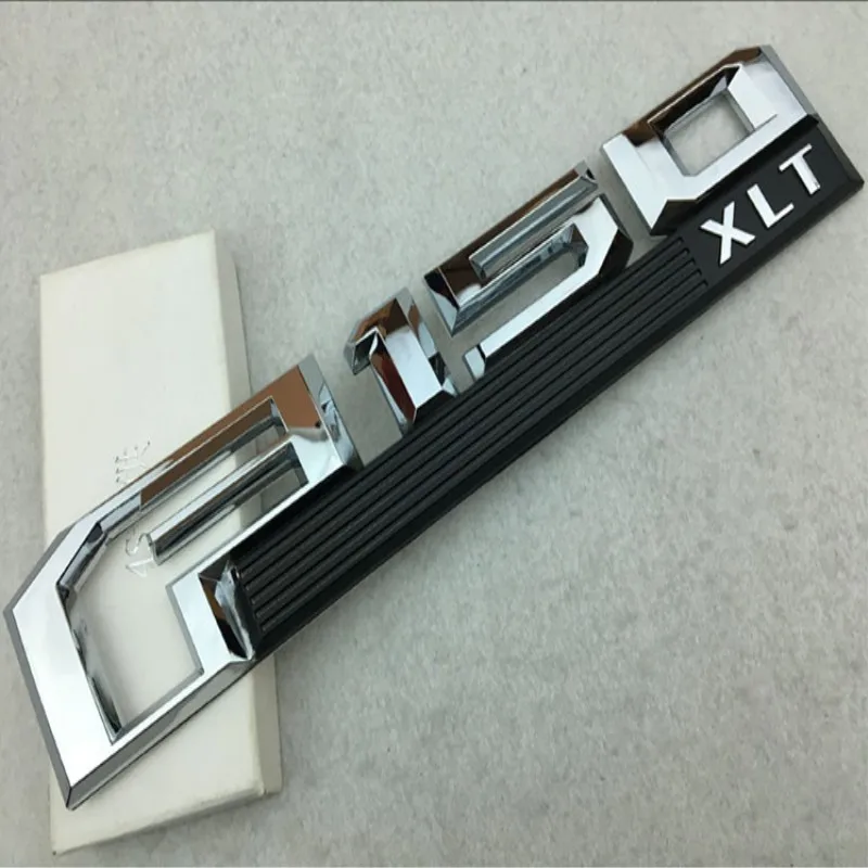 Silver XLT 3D ABS F150 LARIAT F150XLT эмблема знак, наклейка на автомобиль багажник задняя дверь для ford SVT raptor F250 F350 focus 2 ranger kuga - Название цвета: Silver XLT