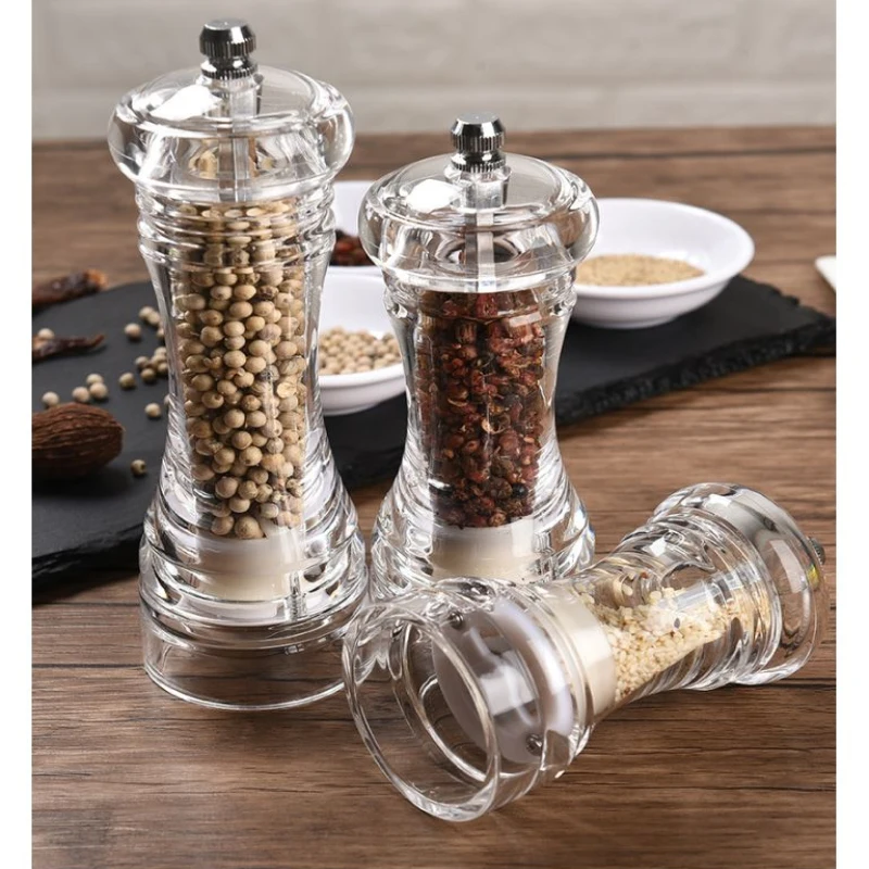 

The New Acrylic Grinder Salt Pepper Mill Grinder Manual Pepper Grinder Salt Spices Mill Shaker Transparent Grinding Kitchen Tool