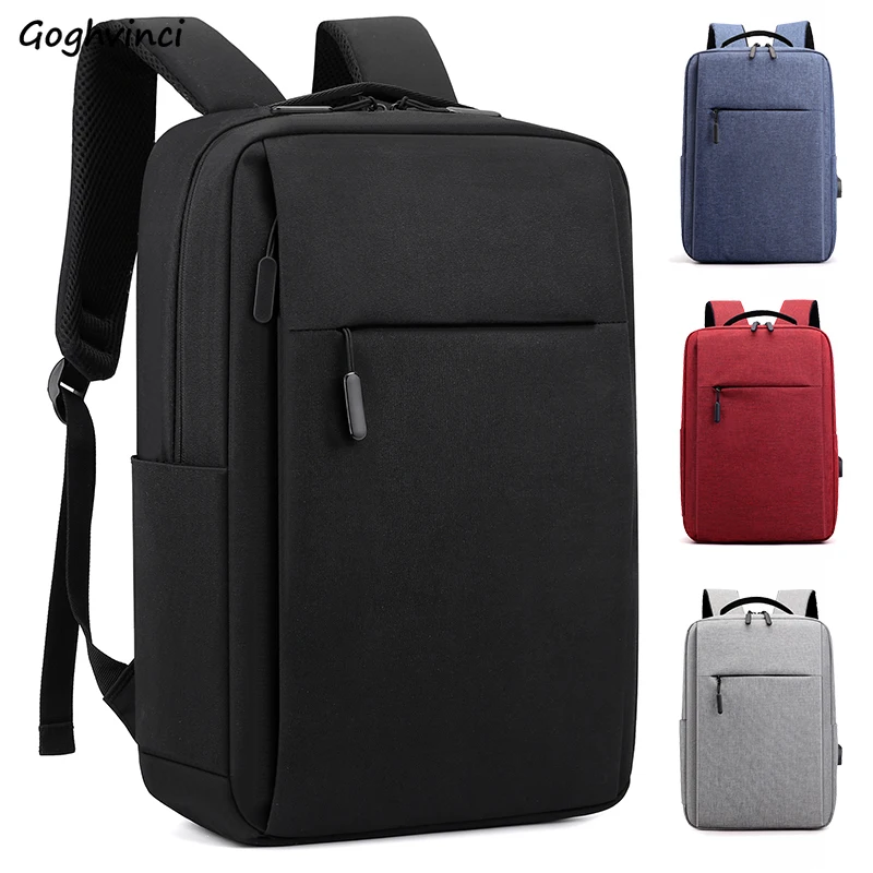 Backpack Solid Business Large Capacity Fashion Multi-pockets Chic Mens Bagpack Simple Travel Bag High Quality Ins Multifunction
