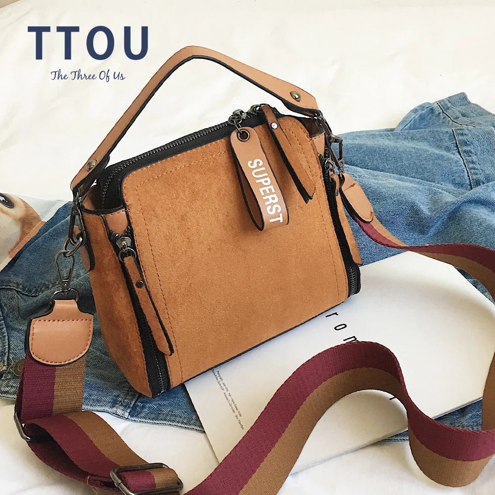 Повседневные дамские сумочки на плечо из замши винтажная дамская сумка тоут