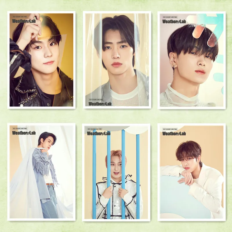 

2Pcs/Set Kpop ENHYPEN Poster Stickers New 2022 Calendar Poster Self-adhesive Sticker Pictorial Photo Wall Stickers Living Room
