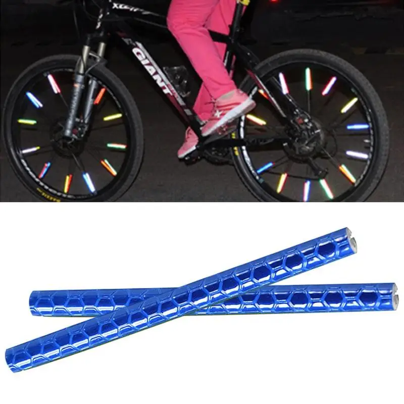 12 Pcs/Banyak Sepeda Gunung Naik Sepeda Roda Rim Berbicara Klip Penahan Tabung Peringatan Lampu Strip Reflektor Reflektif Tabung 75 Mm