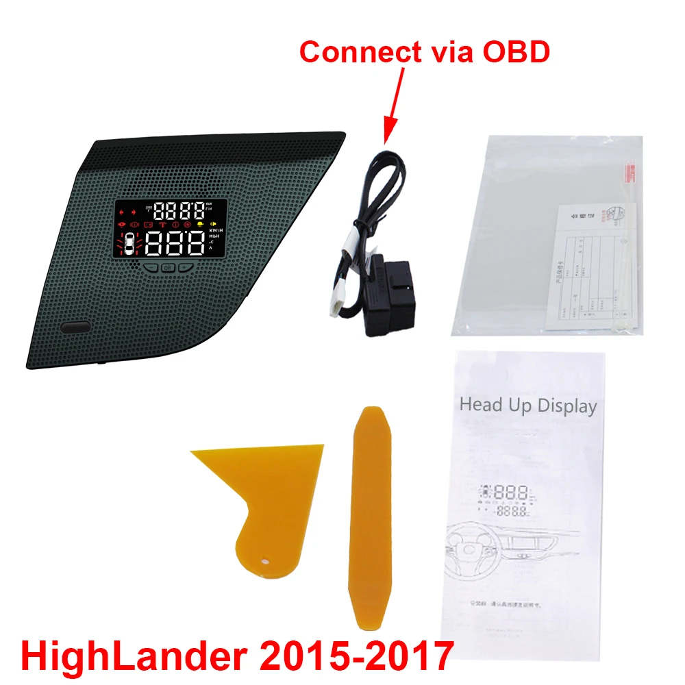 

Для Toyota HighLander 2015 2016 2017 2018-2021 автомобильный проекционный дисплей OEM HUD экран вождения автоаксессуары проектор лобовое стекло