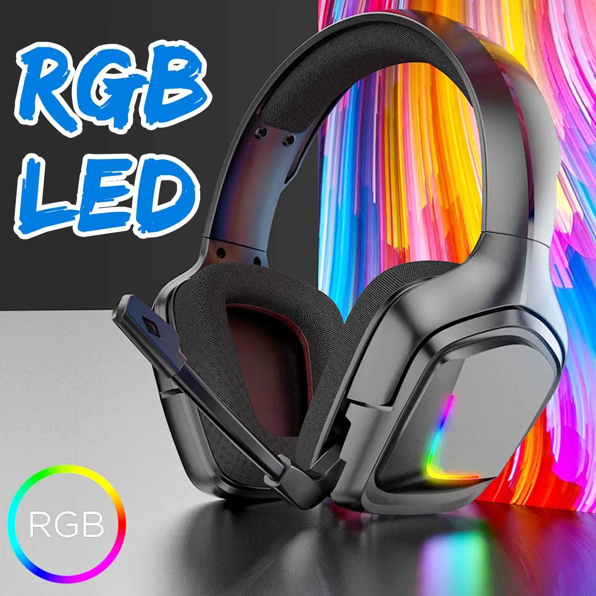 K20 гарнитура игровые наушники RGB с микрофоном светодиодный свет объемный звук бас ПК геймер наушники для Xbox One PS4 телефон ноутбук