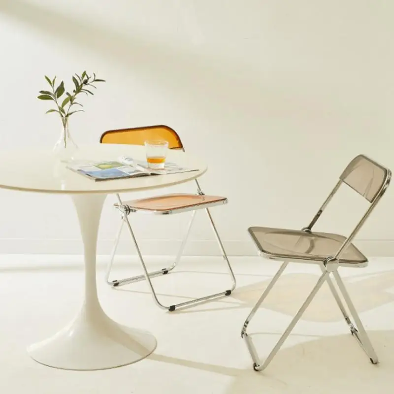 구매 휴대용 접는 의자 홈 오피스 식사 레저 의자 아크릴 투명 야외 캠핑 좌석 비치 의자 가구 HWC