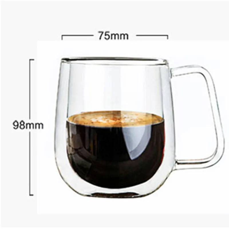 G 250ml Двухслойные Стеклянные креативные кофейные чашки кружки для сока молочная чашка для кофе термостойкие пивные кружки Коктейльные бокалы Verre - Цвет: G 250ml