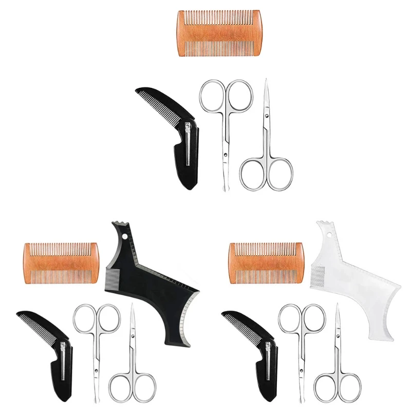 

Beard Shaping Tool, Beard Shaping Template & Guide, for Perfect line up & Edging || Comes with Beard Shaper & Wood and Folding C