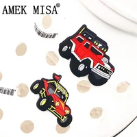 single sale 1pcs racing car style shoe decorations buggy and suv model original shoe buckles accessories fit croc jibz kids gift