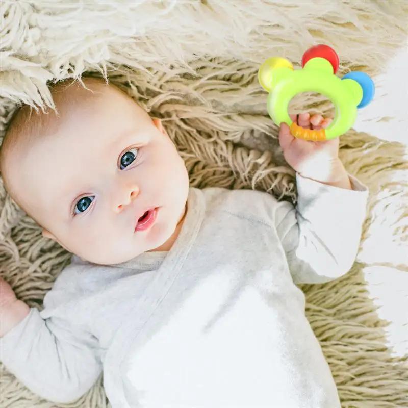 

9pcs Baby's First Rattle and Teether Toy with Giant Milk Bottle Grasp Colorful Toy (Random Color)