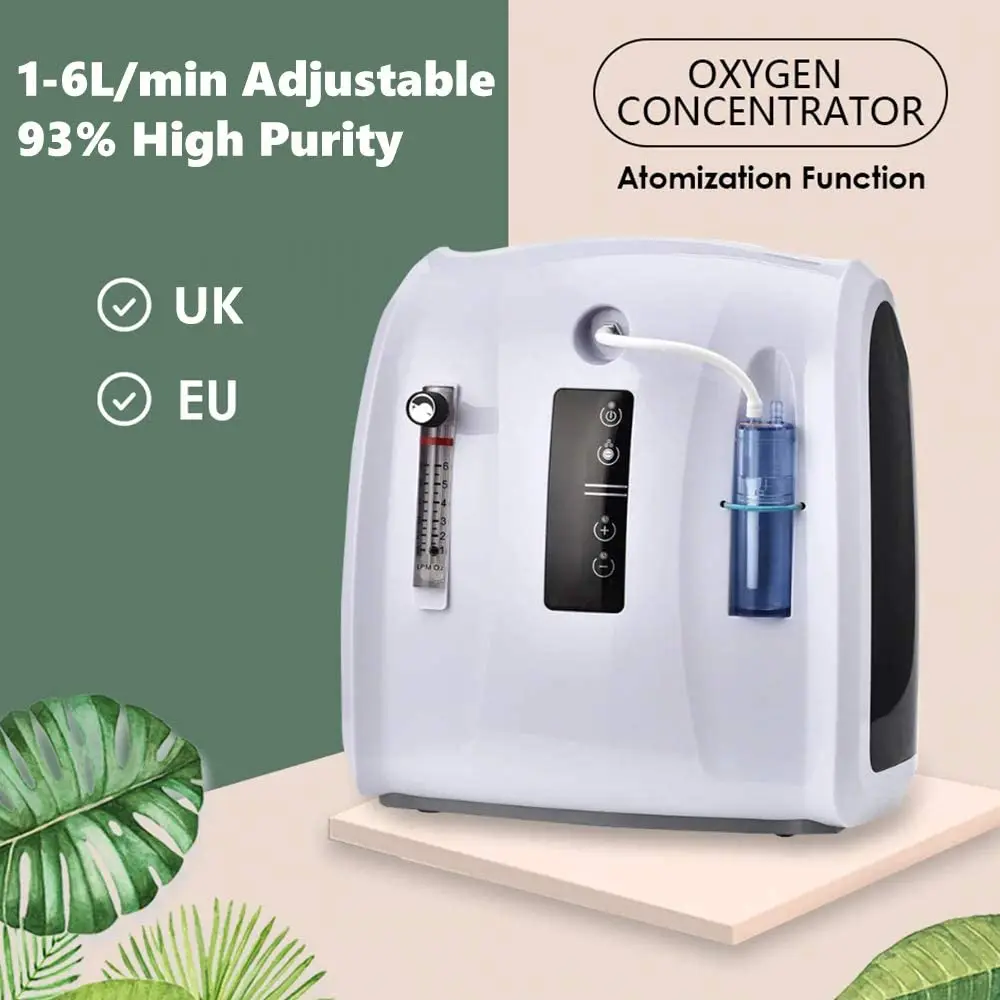 

6L Oxygen-Generator Household 24 Hours Continuous Oxygen-Concentrator Remote Control O2 Bar Air Purifier Atomization Mask