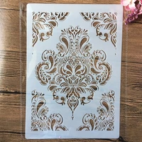 a4 29cm vintage diamond totem diy layering stencils wall painting scrapbook embossing hollow embellishment printing lace ruler