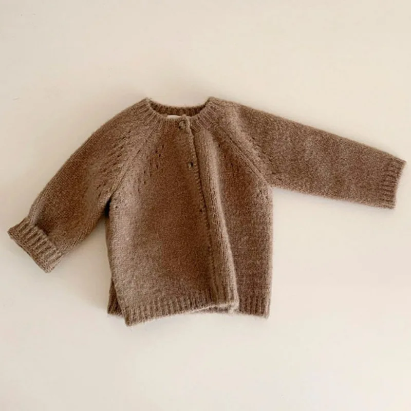 

Осеннее пальто для маленьких мальчиков и девочек, Детский свитер, вязаные кардиганы для малышей, трикотажная одежда для новорожденных, хлоп...