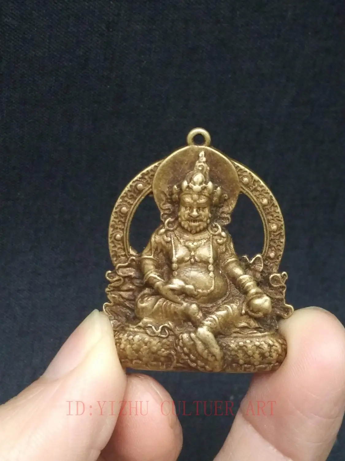 

YIZHU CULTUER ART Collection Unique Old China Bronze Carving Tibet Buddha Statue Amulet Pendant individuation Decoration