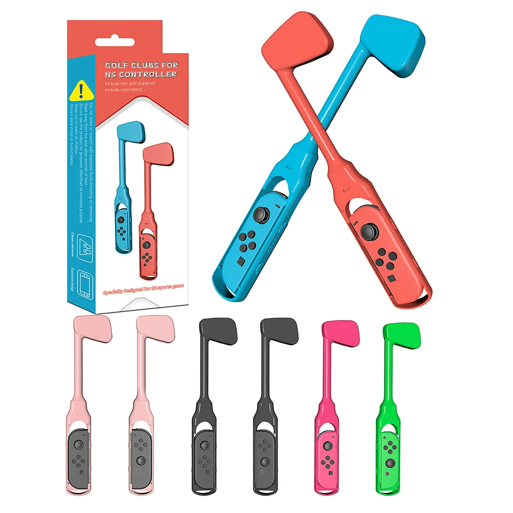 

2pcs Retractable Golf Club for Nintendo Switch Controller Adapter Case forJoy-Con for Mario Golf Games for Switch Accessories