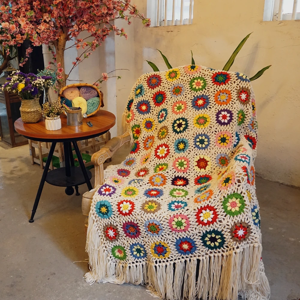 Квадратное фетровое одеяло ручной работы с кисточками|blanket blanket|blanket squaresblanket crochet |