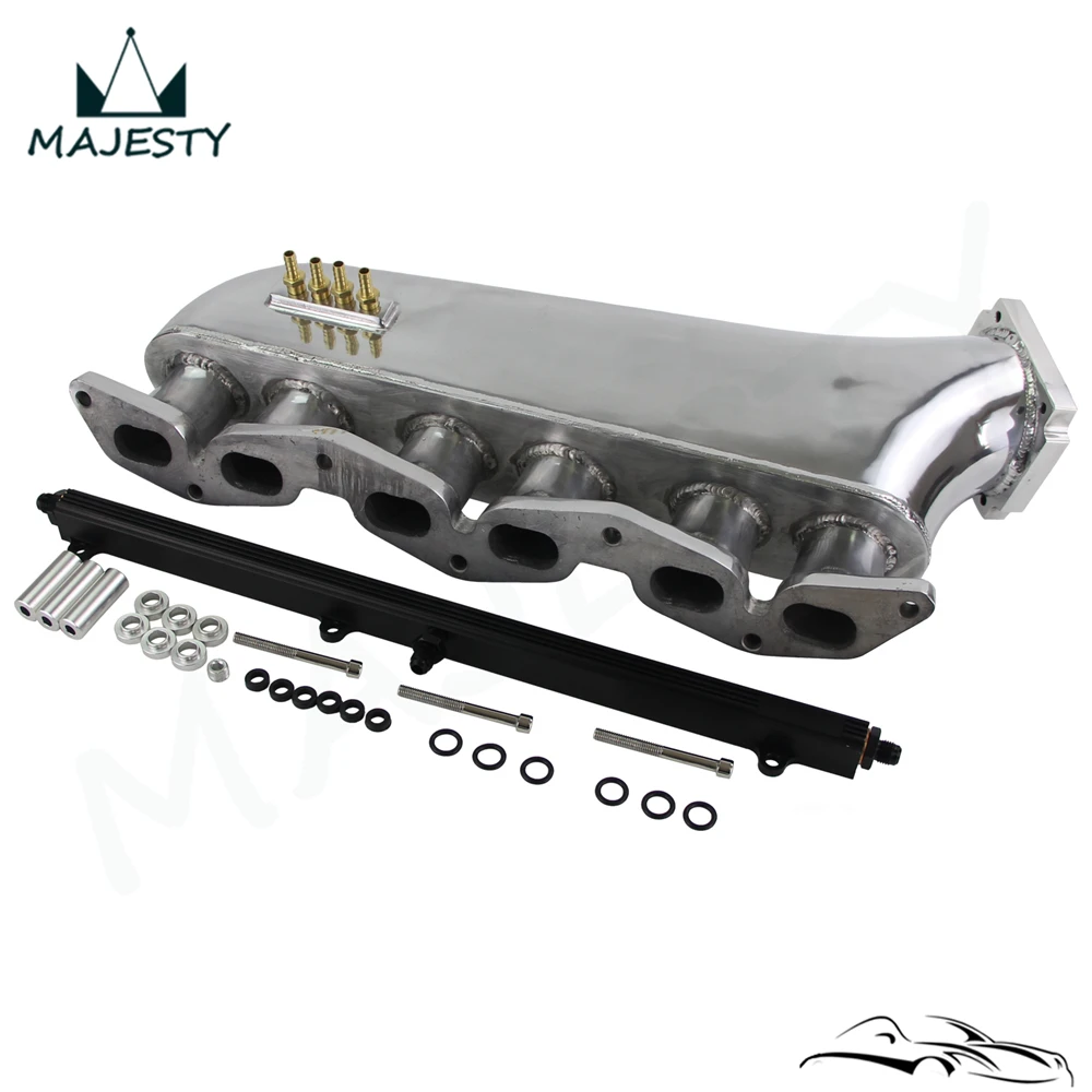 Полированный впускной коллектор для Supra 1JZ 1jzgte + верхняя Топливная рампа черного