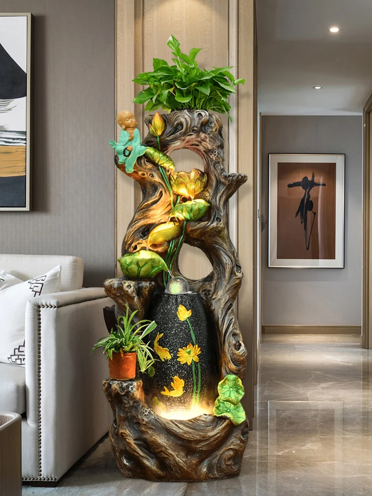 

zq Large Water Fountain Landscape Living Room Floor Entrance Opening Gift Decorations Decoration