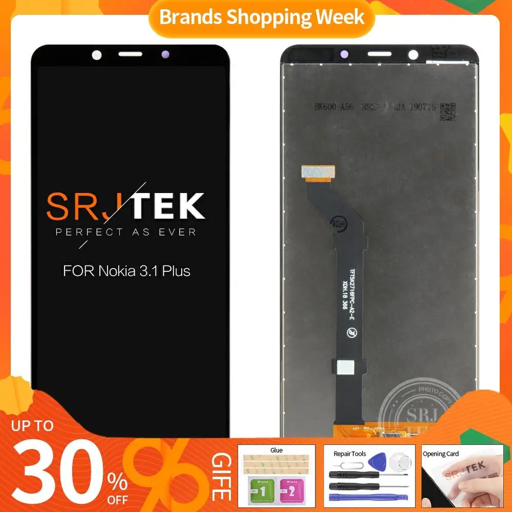 

Tested 6" For Nokia 3.1 LCD Display Touch Screen Digitizer Assembly Glass Panel For Nokia 3.1 Plus LCD Screen Replacement Parts