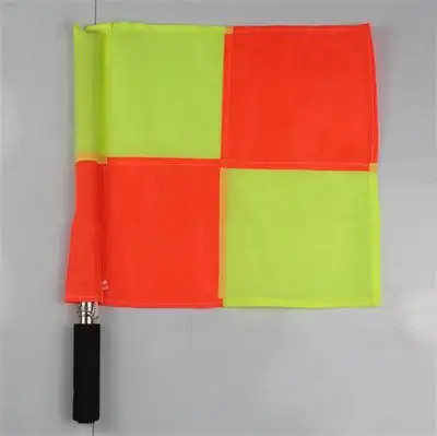 

1 Pc Banners Professional Sports Soccer Referee Hand Flag Football Linesman Flags Football Referee Equipment Tool 35*35cm